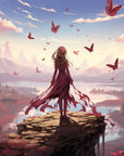 papier peint fantasy - envol des papillons