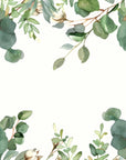 Papier peint fleuri - couronne de feuilles vertes