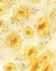 Papier Peint Vintage - Floral Jaune Éclatant