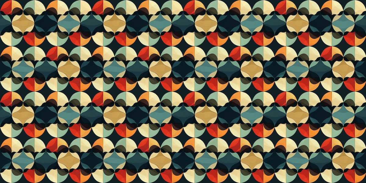 Papier peint rétro - mosaïque de petits cubes colorés