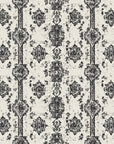 Papier peint rétro - damas géométrique gris et blanc