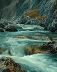 Papier peint cascades - rivière rapide des montagnes