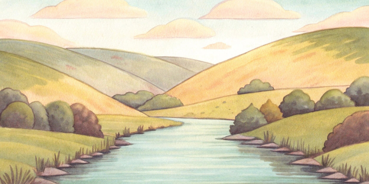 Carta da parati country - Fiume tra le colline