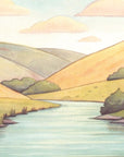 Papier peint campagne - rivière illustrée des vallons