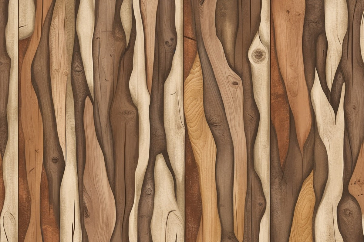 Wood wallpaper - carved