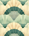 Papier Peint Design - Géométrique Vert Et Doré