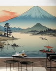 Papier Peint Japonais - Lac Et Montagnes