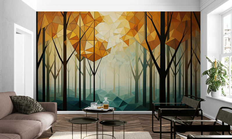 Papier Peint Abstrait - Forêt D’automne