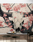Papier Peint Japonais - Crane Et Cerisier