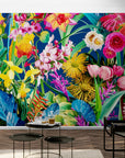 Papier Peint Jardin Fleuri - Oasis De Couleurs