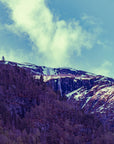 Mountain wallpaper – misty Nordic relief