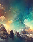 Nature wallpaper - multicolored clouds over mountains