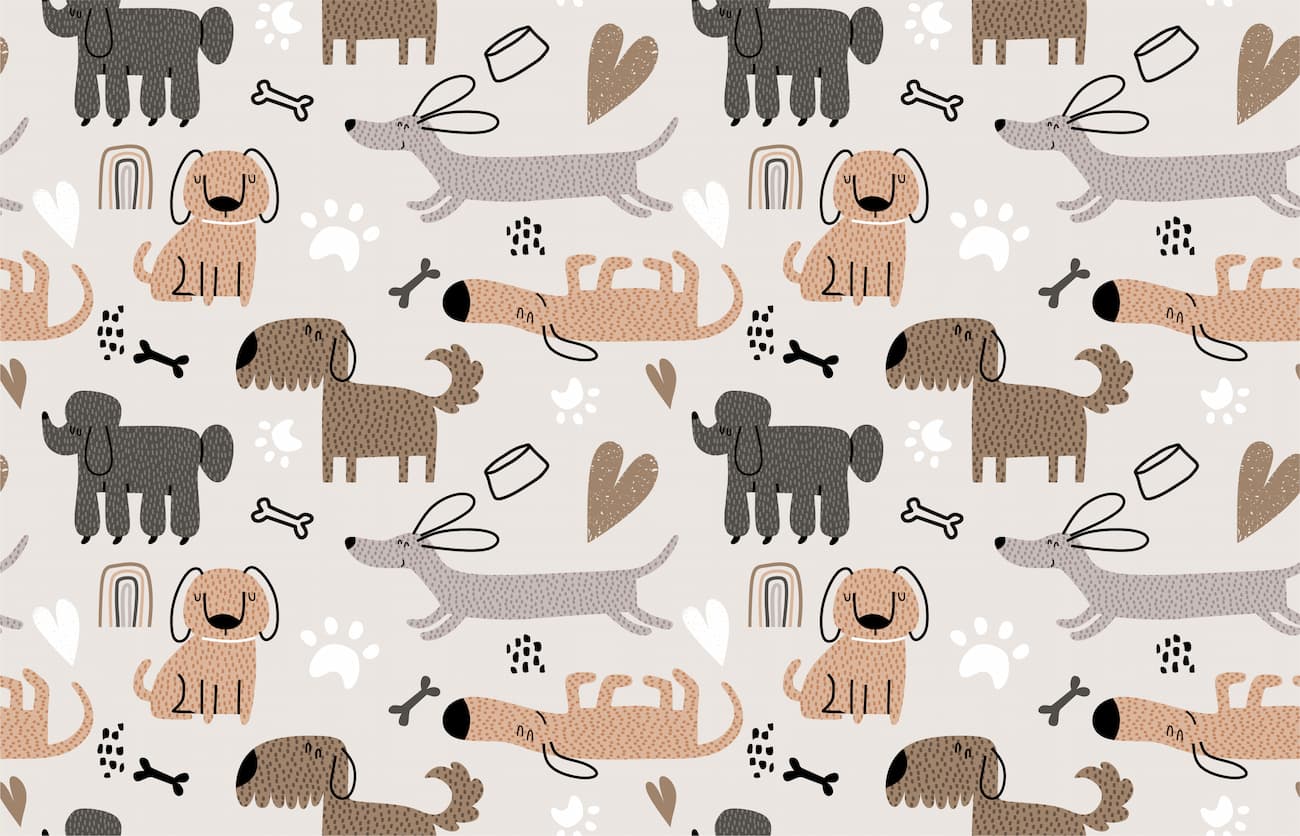 Children's Wallpaper - Playful and Happy Dogs