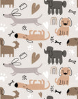 Papier Peint Enfant - Chiens ludiques et joyeux