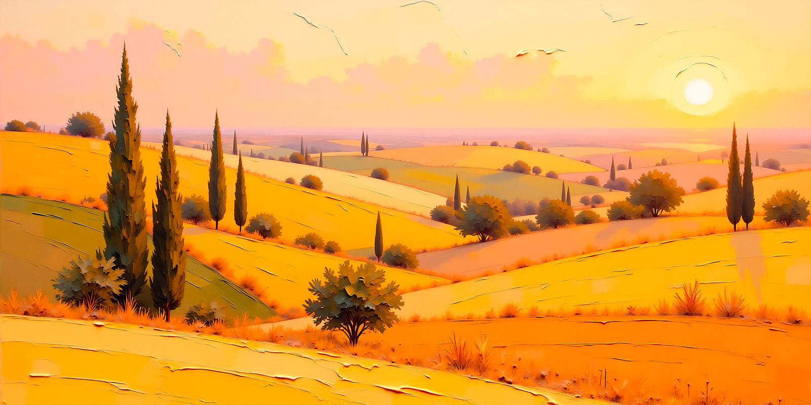Papier peint campagne - collines de toscane