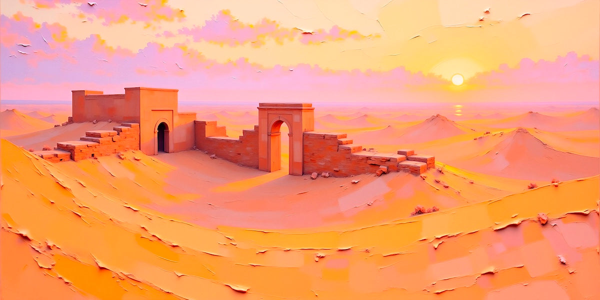 Papier peint déserts - ruines anciennes sous le soleil