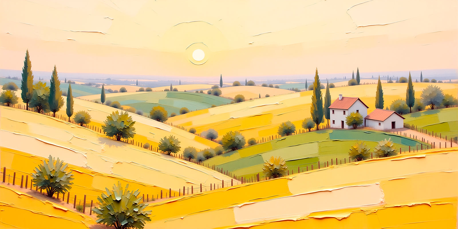 Papier peint campagne - panorama de toscane