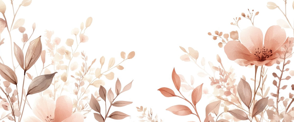 Papier peint fleuri - branches aquarelle pastel