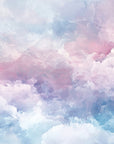 Papier peint nature - grands nuages roses et violets