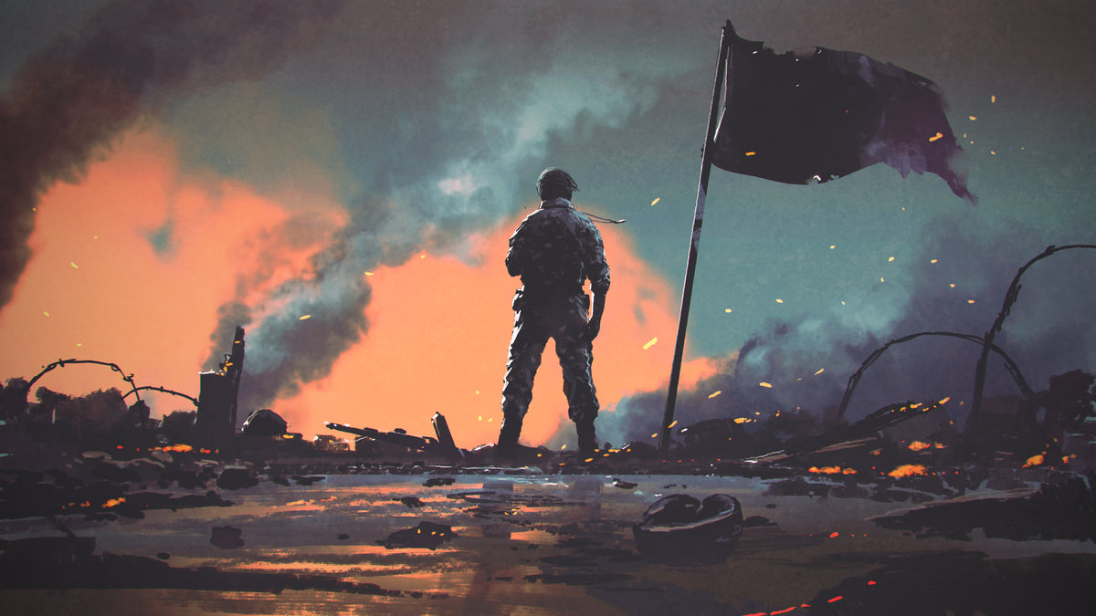 Kriegstapete - Letzter Soldat
