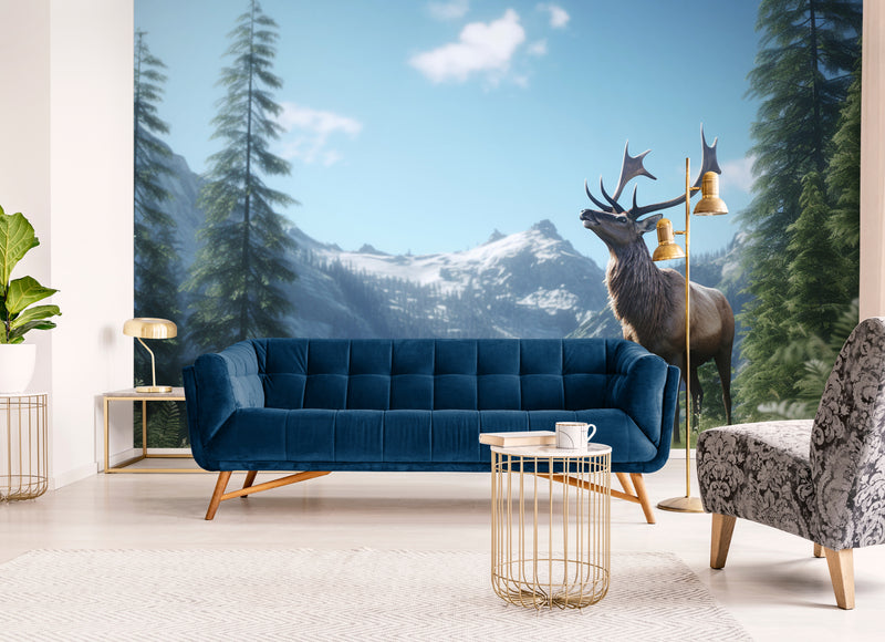 Landscape Wallpaper - Majestic Deer in the Mountains
