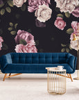 Papier Peint Floral - Fond Noir