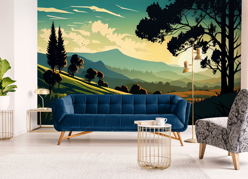 Papier Peint Paysage - Éclat du crépuscule
