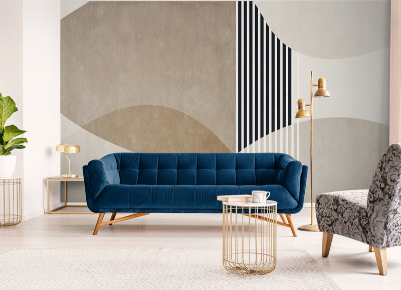 Papier Peint Minimaliste - Courbes Harmonieuses