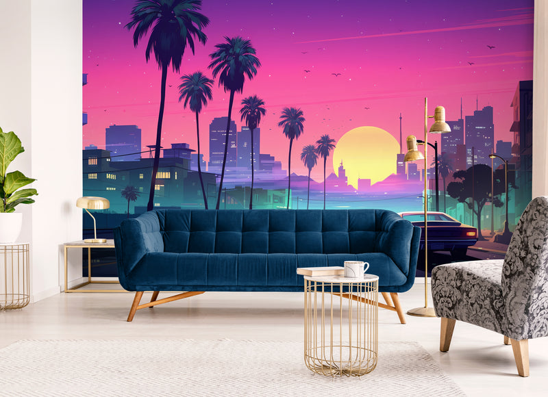 Retro Wallpaper - City Sunset