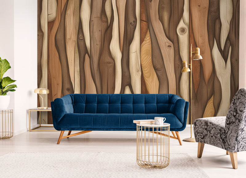 Wood wallpaper - carved
