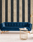 Wood Wallpaper - Beige and Black Stripes