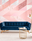 Geometric Wallpaper - Pink and Marble Gradient