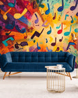 Papier Peint Abstrait - Musique Multicolore