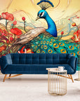 Papier Peint Illustration - Paon Majestueux