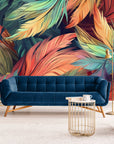 Papier Peint Design - Plumes Colorées