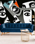 Papier Peint Abstrait - Visages Artistiques
