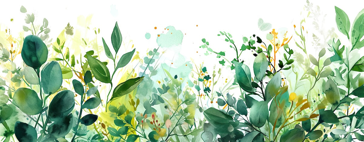 Papier peint fleuri - herbes folles printanières