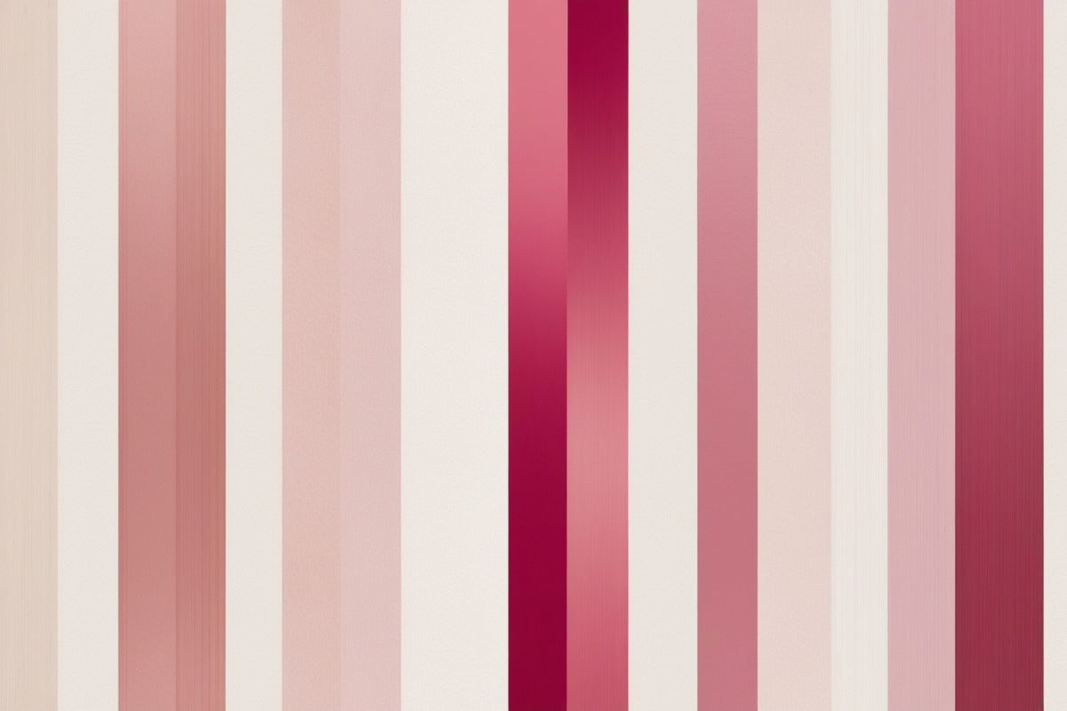 Papier Peint Géométrique - Bandes Roses