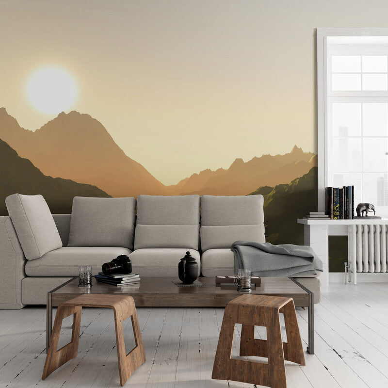 Papier Peint Montagne - Vallée Paisible