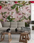 Floral Wallpaper - Bouquet of Wild Flowers on a Pink Background