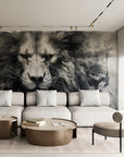 Black and White Wallpaper - Wild Lion Portrait