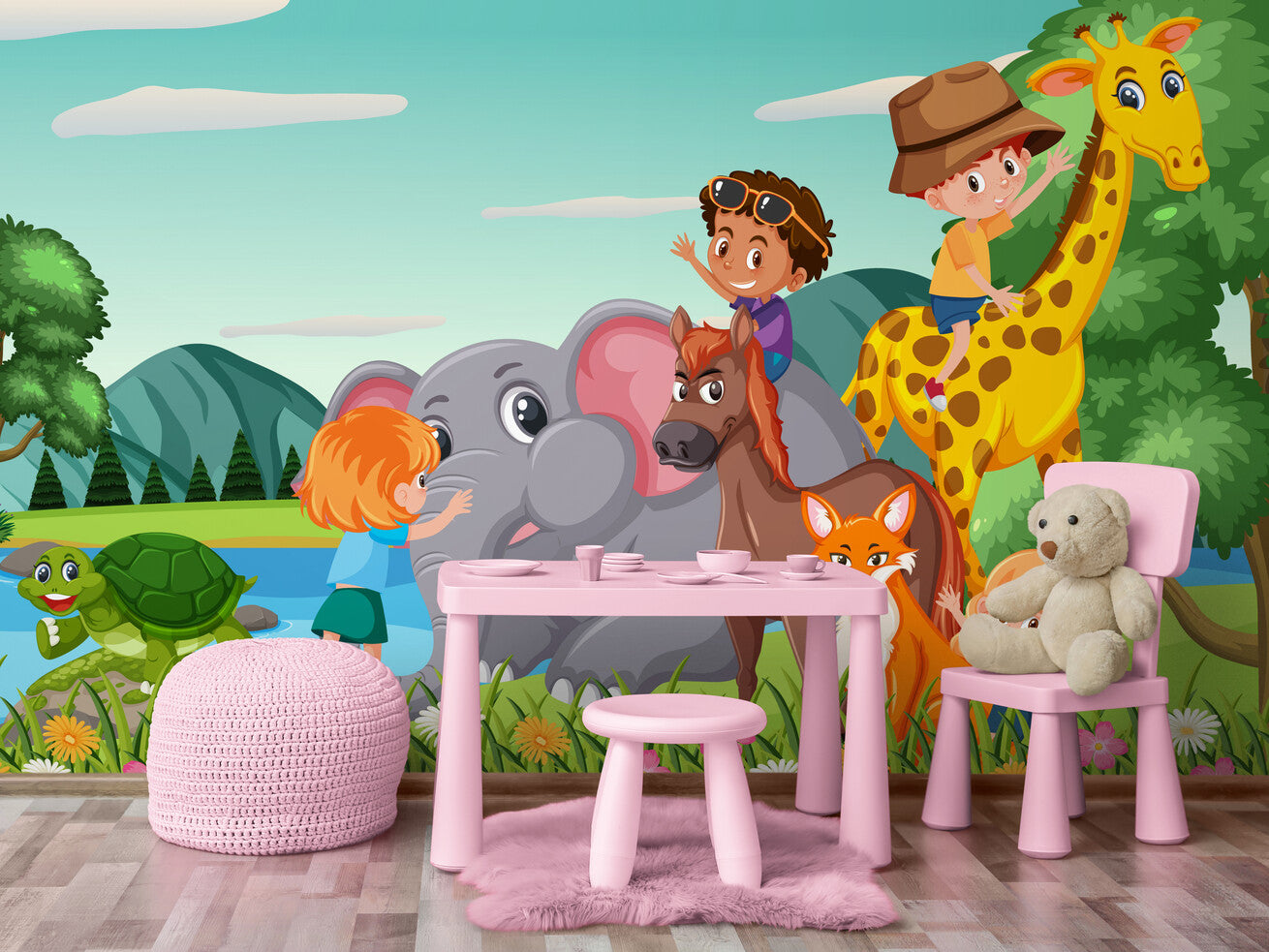 Children's Wallpaper - Adventure with Animals