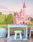 Papier Peint Enfant - Château Rose Nordique