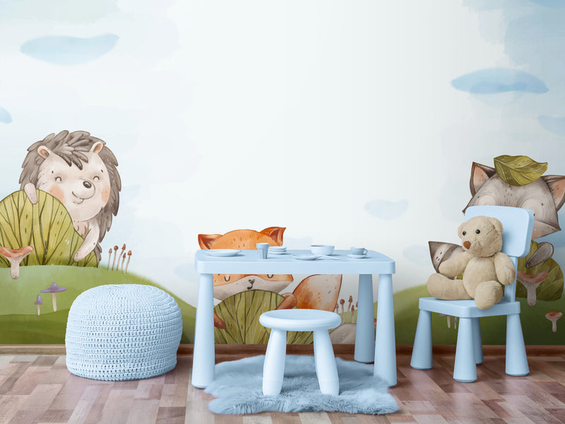 Papier Peint Enfant - Animaux De La Forêt