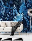 Papier Peint Nature - Feuillage Bleu