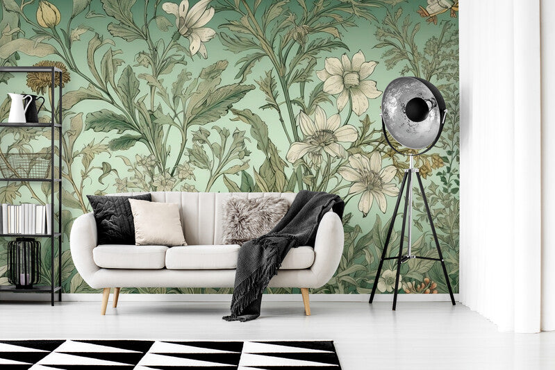 Papier Peint Vintage - Fleurs Classiques