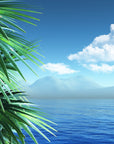 papier peint tropical – palmiers et mer calme