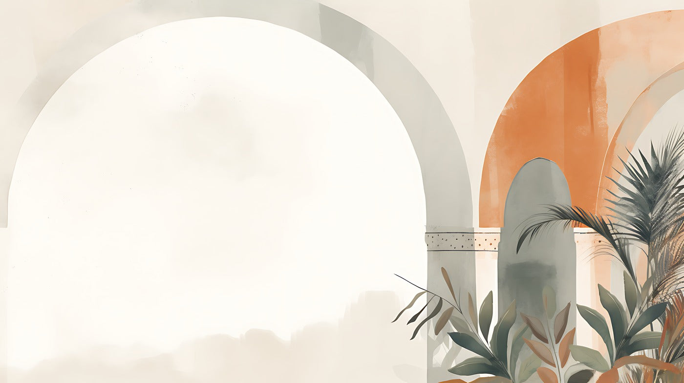 Illustration Wallpaper - Natural Arches and Soft Foliage