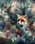 Papier Peint Artistique - Animaux De La Forêt