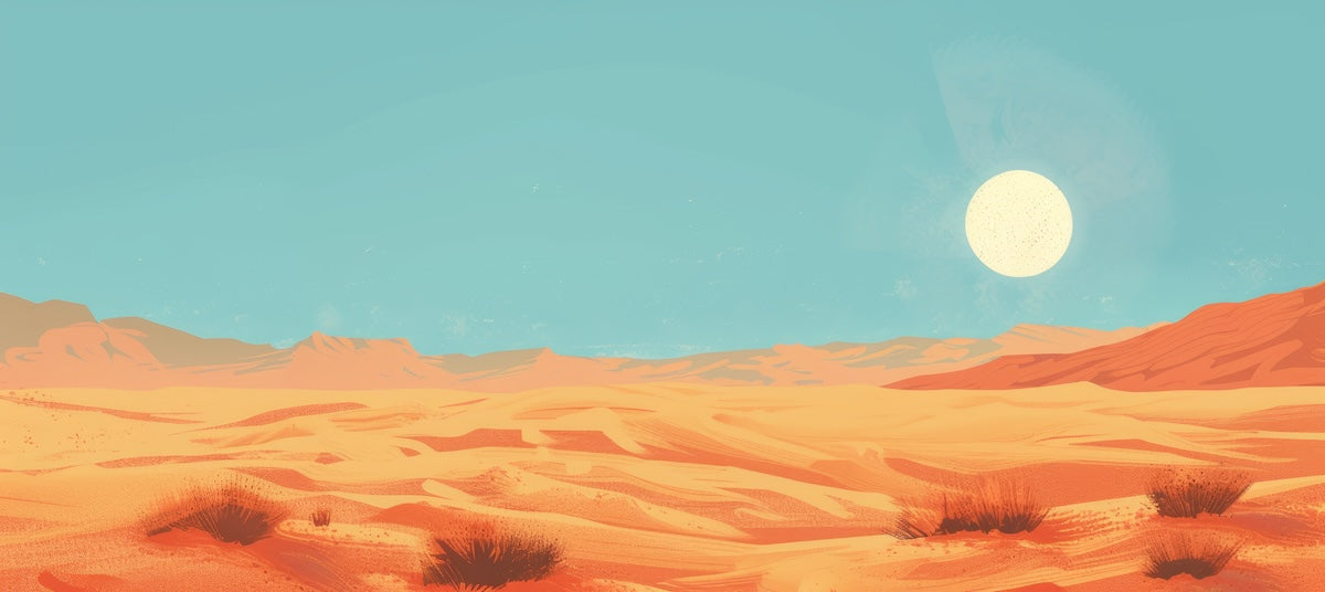 Papier peint déserts - dunes sous le soleil couchant